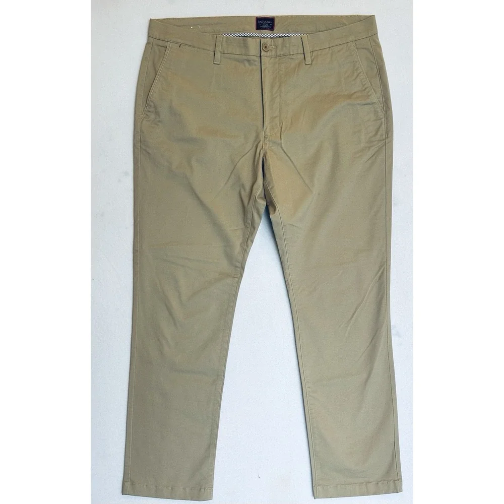 Untuckit‎ Mens Chino Pants Size 38x32 St. Clair Straight Leg Tan Cotton Blend